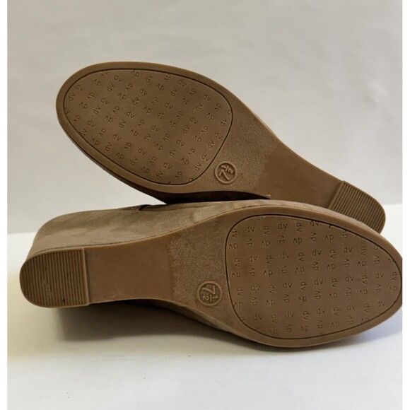 Dolce Vita DV Brown Suede Wedge Ankle Boots Lace Up Side Zip Women 7.5 - Picture 6 of 13